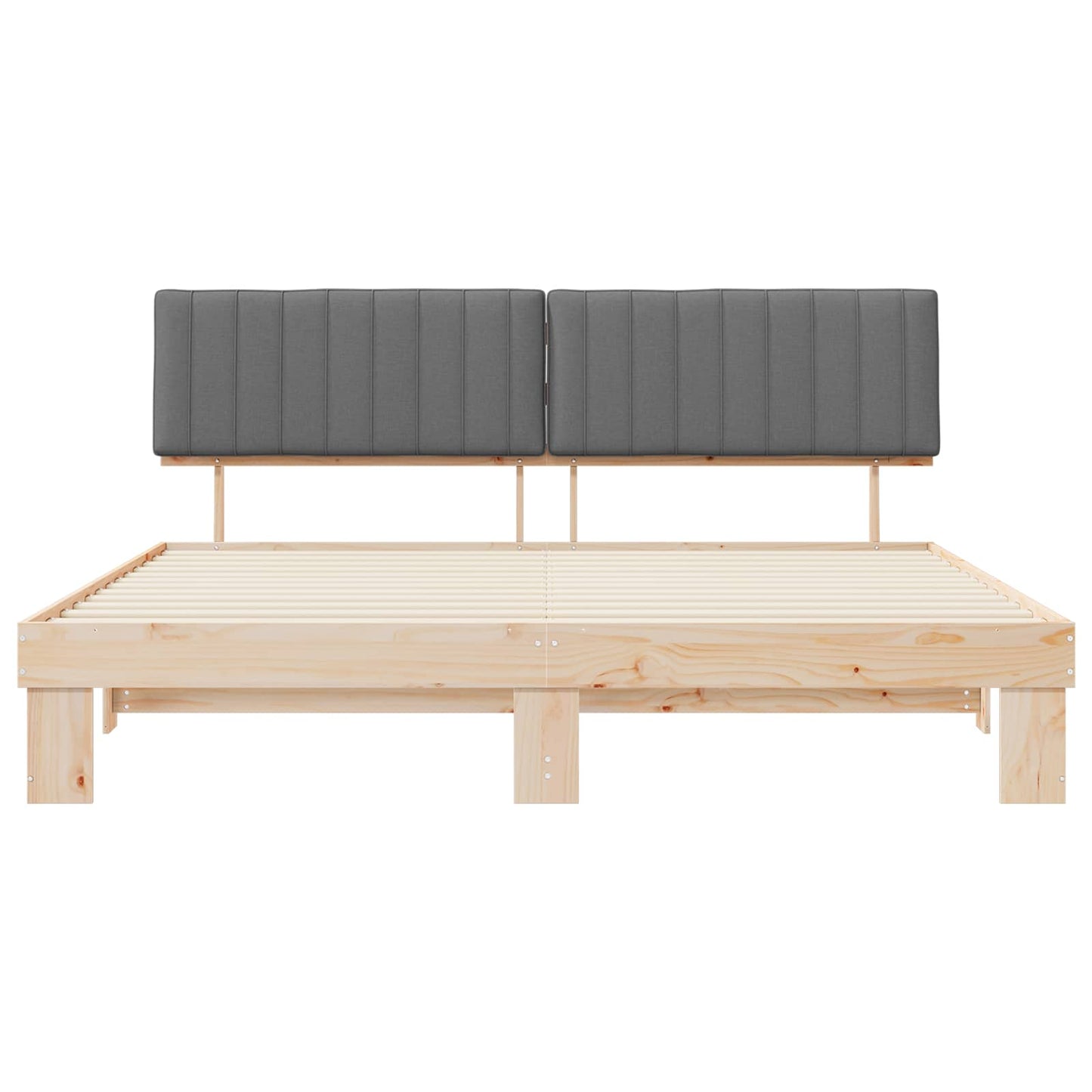 Letto con Testiera Rivestita Grigio chiaro 200 x 200 cm | homemem39