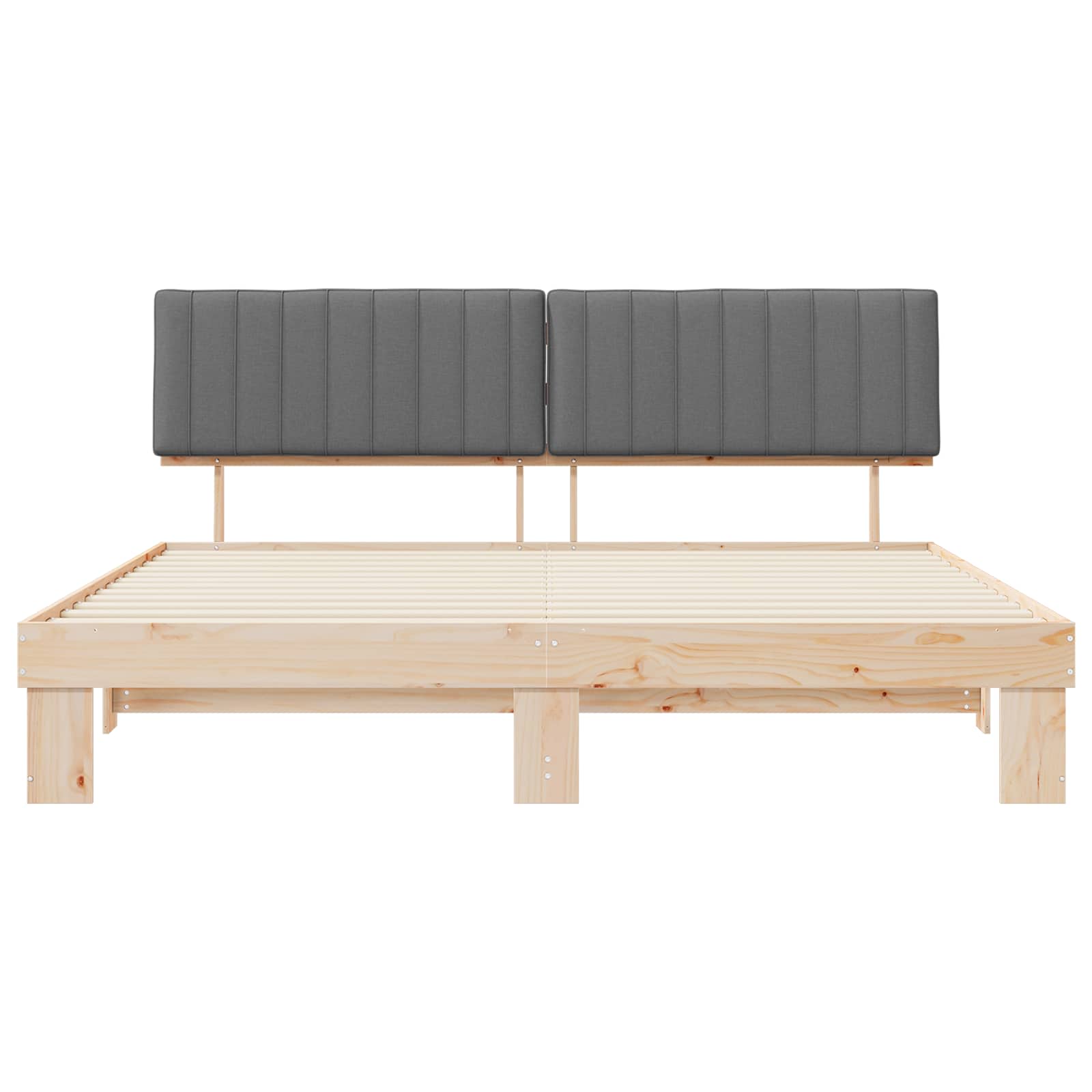 Letto con Testiera Rivestita Grigio chiaro 200 x 200 cm | homemem39