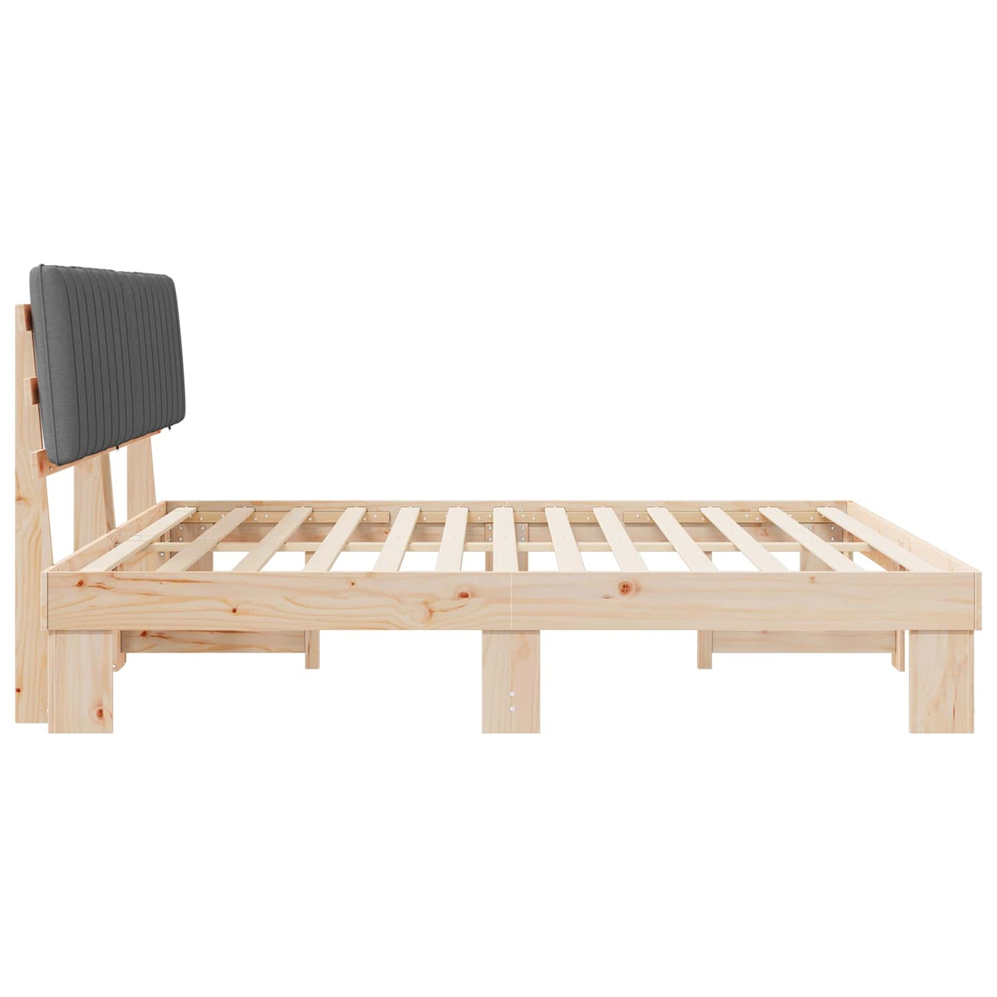 Letto con Testiera Rivestita Grigio chiaro 200 x 200 cm | homemem39