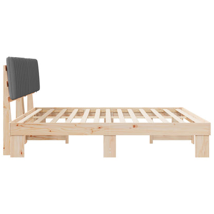 Letto con Testiera Rivestita Grigio chiaro 200 x 200 cm | homemem39