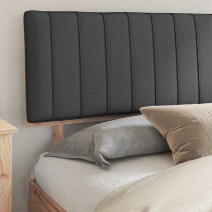 Letto con Testiera Rivestita Grigio scuro 200 x 200 cm | homemem39