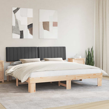 Letto con Testiera Rivestita Grigio scuro 200 x 200 cm | homemem39