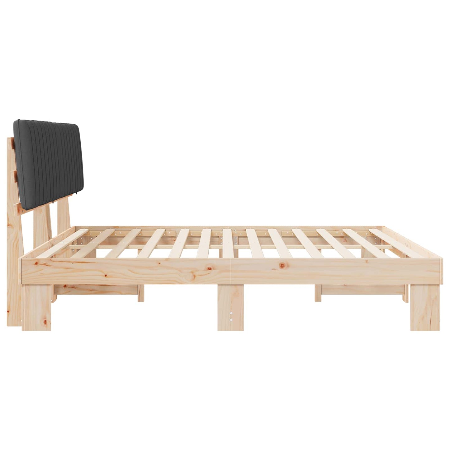 Letto con Testiera Rivestita Grigio scuro 200 x 200 cm | homemem39