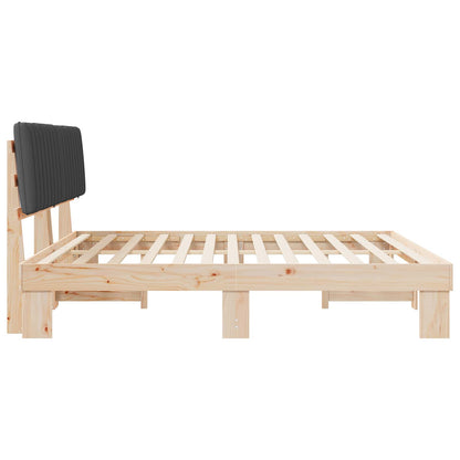 Letto con Testiera Rivestita Grigio scuro 200 x 200 cm | homemem39