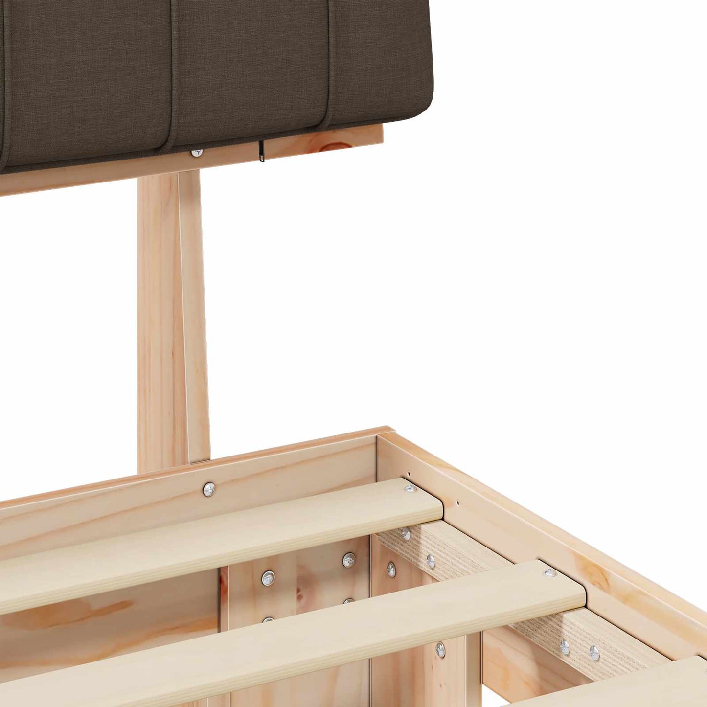 Letto con Testiera Rivestita Talpa 200 x 200 cm Pino massello