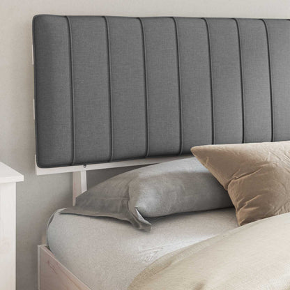 Letto con Testiera Rivestita Grigio chiaro 200 x 200 cm