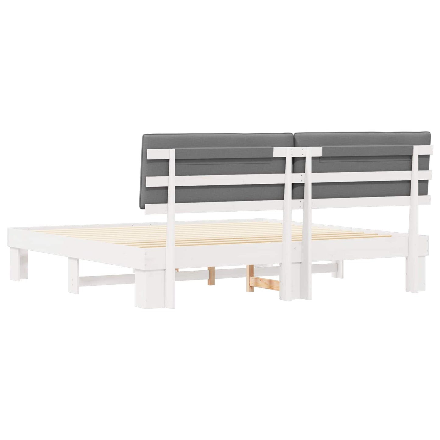 Letto con Testiera Rivestita Grigio chiaro 200 x 200 cm