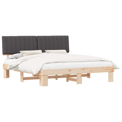 Letto con Testiera Rivestita Grigio scuro 180 x 200 cm | homemem39
