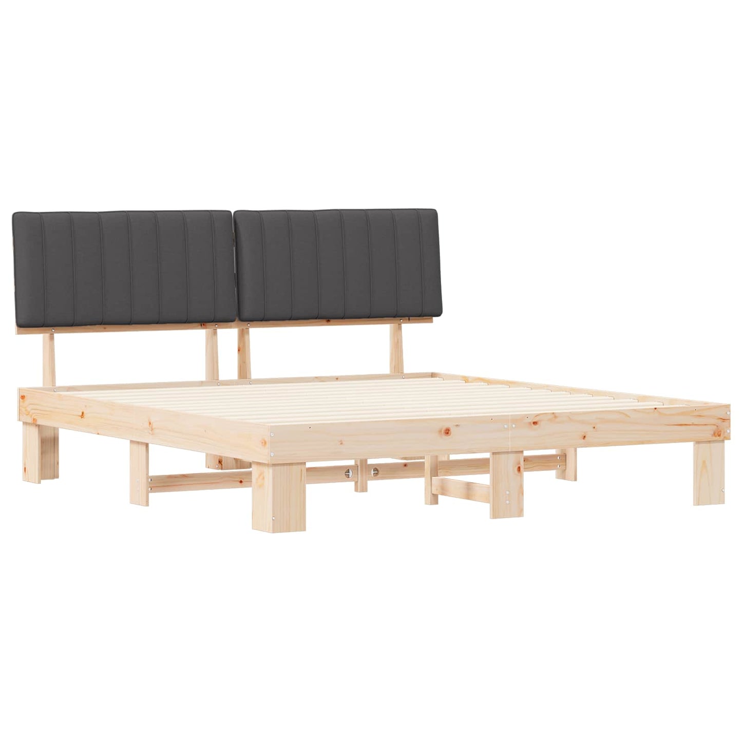 Letto con Testiera Rivestita Grigio scuro 180 x 200 cm | homemem39