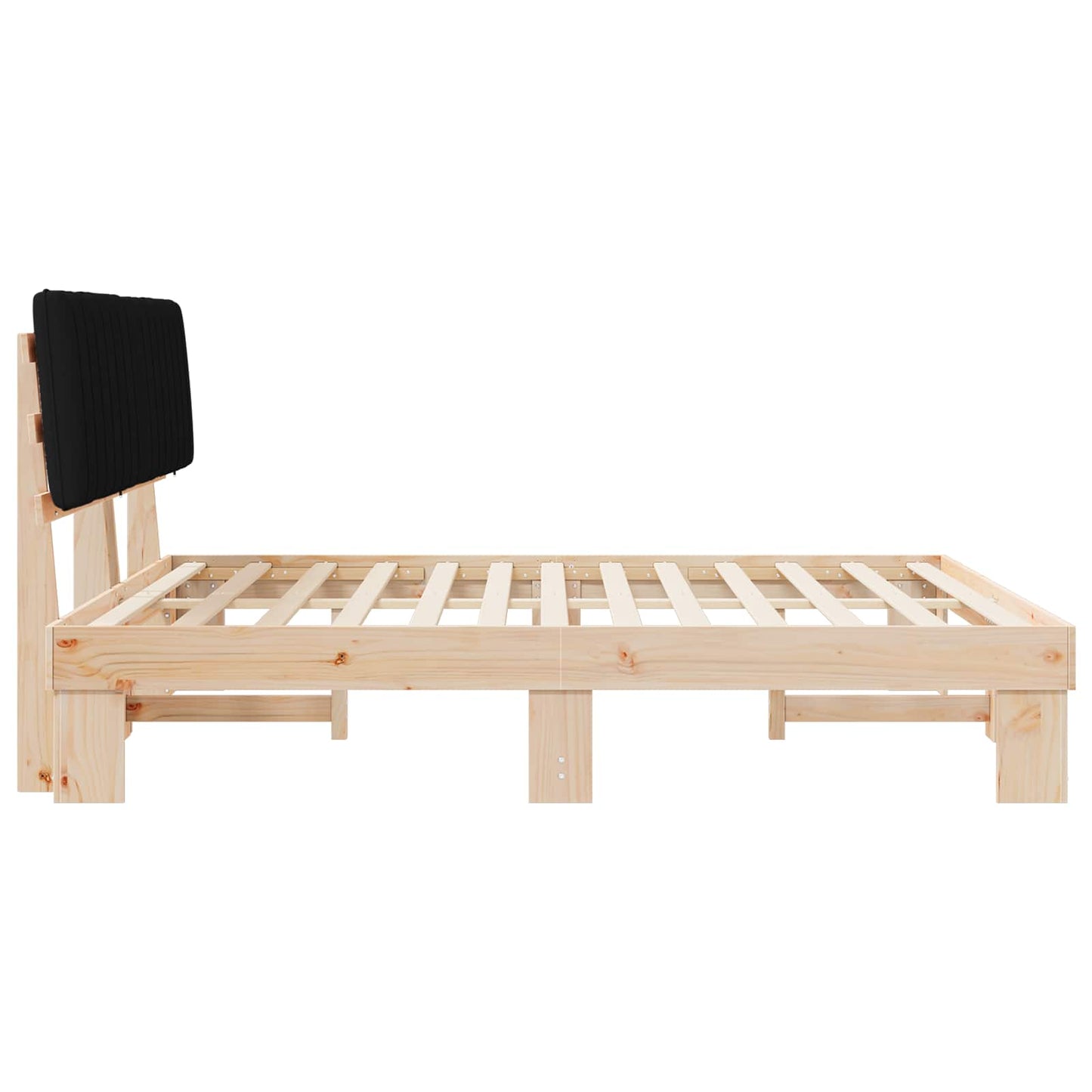 Letto con Testiera Rivestita Nero 180 x 200 cm Pino massello | homemem39