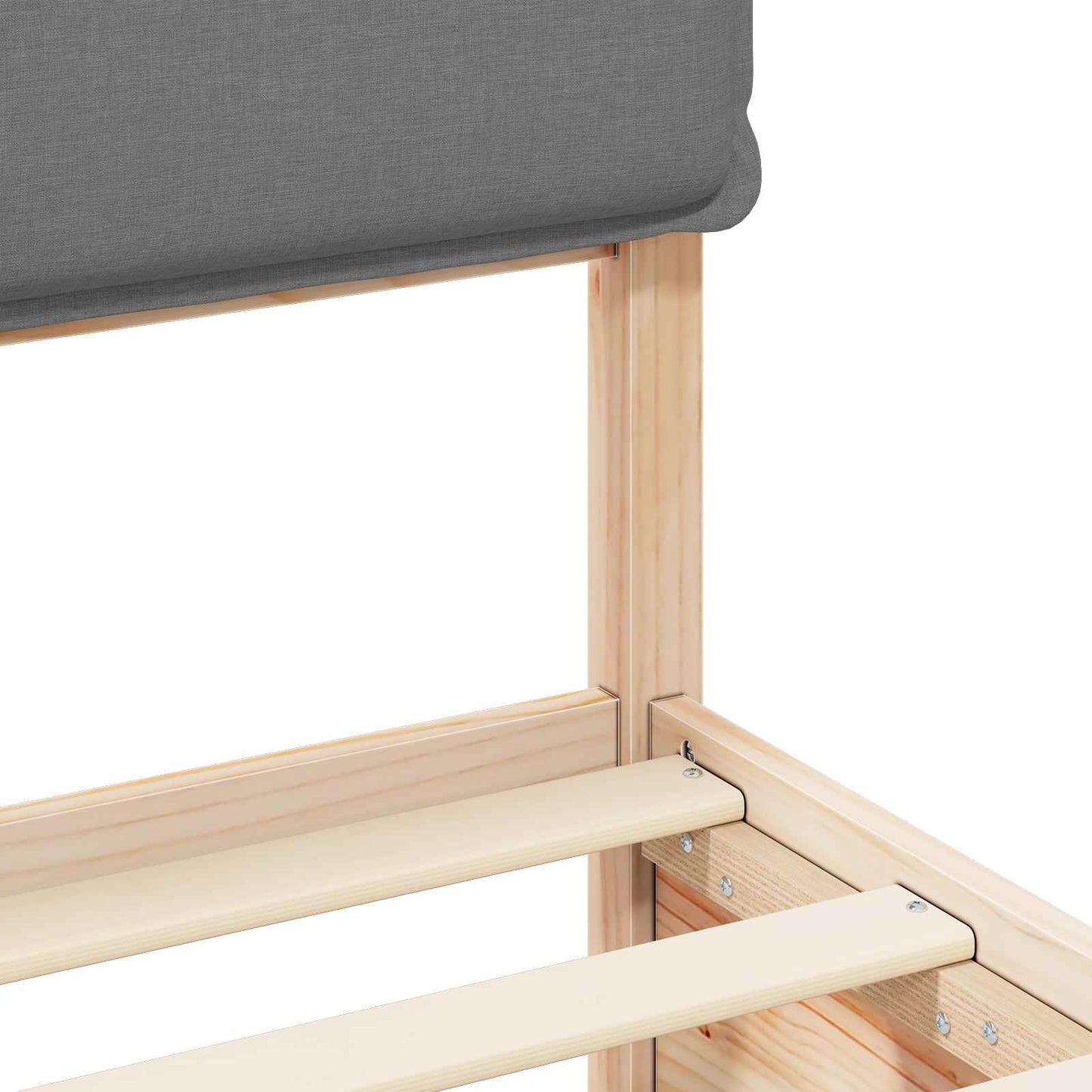 Letto con Testiera Rivestita Grigio chiaro 200 x 200 cm