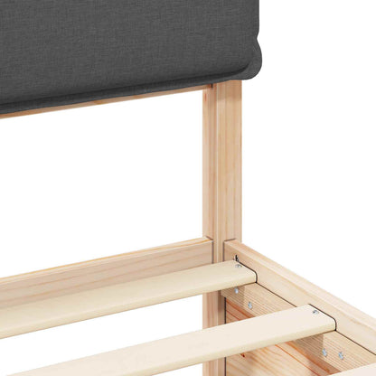 Letto con Testiera Rivestita Grigio scuro 200 x 200 cm