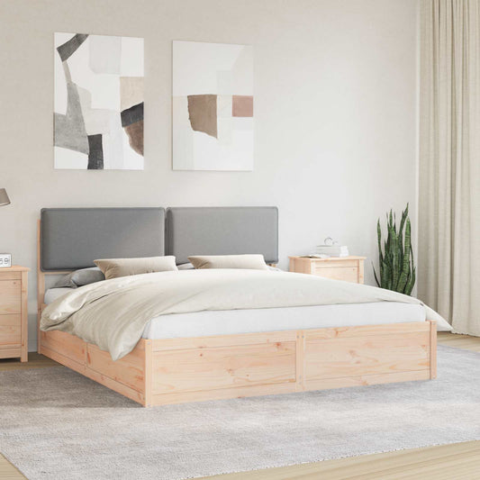 Letto con Testiera Rivestita Grigio chiaro 180 x 200 cm | homemem39
