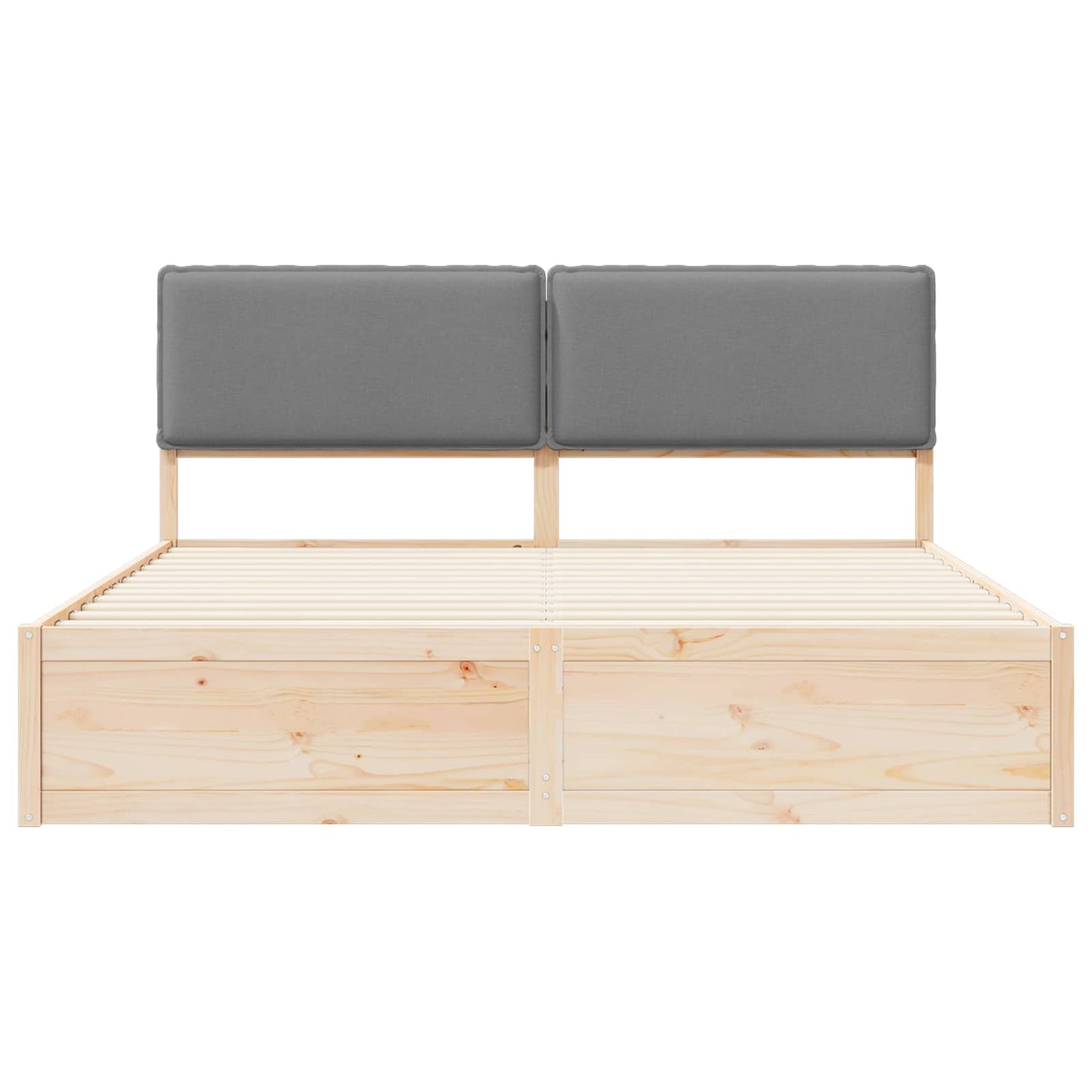 Letto con Testiera Rivestita Grigio chiaro 180 x 200 cm