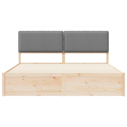 Letto con Testiera Rivestita Grigio chiaro 180 x 200 cm