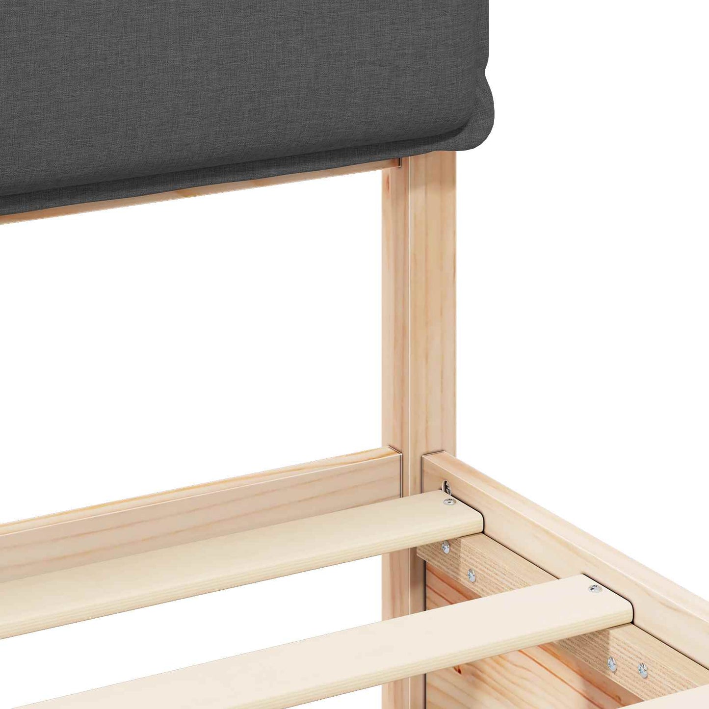 Letto con Testiera Rivestita Grigio scuro 180 x 200 cm