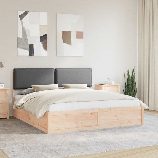 Letto con Testiera Rivestita Grigio scuro 180 x 200 cm | homemem39