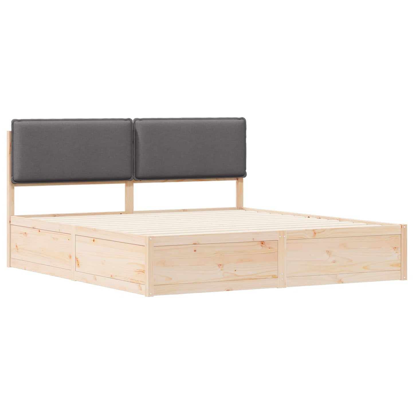 Letto con Testiera Rivestita Grigio scuro 180 x 200 cm