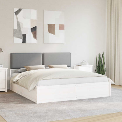 Letto con Testiera Rivestita Grigio chiaro 180 x 200 cm