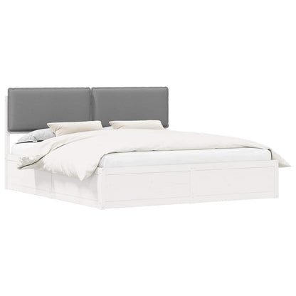 Letto con Testiera Rivestita Grigio chiaro 180 x 200 cm