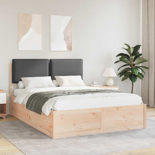 Letto con Testiera Rivestita Grigio scuro 160 x 200 cm | homemem39