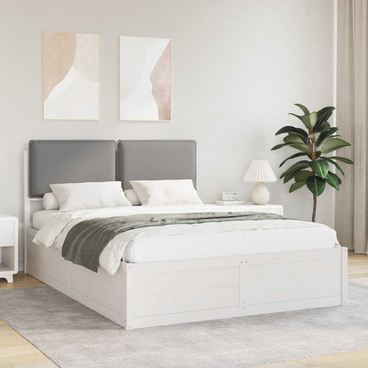 Letto con Testiera Rivestita Grigio chiaro 160 x 200 cm | homemem39