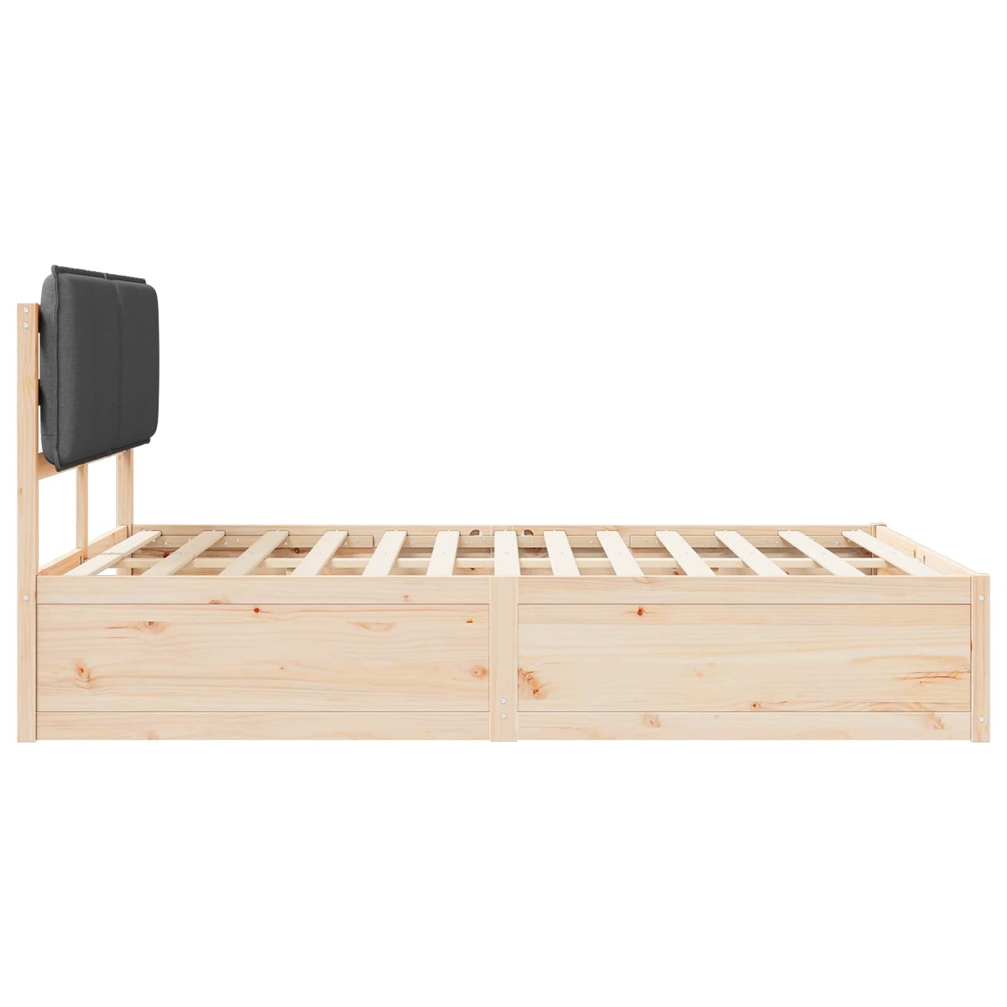 Letto con Testiera Rivestita Grigio scuro 140 x 200 cm