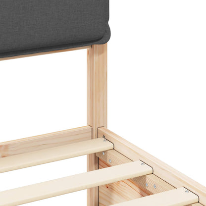 Letto con Testiera Rivestita Grigio scuro 140 x 190 cm