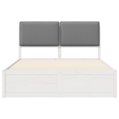 Letto con Testiera Rivestita Grigio chiaro 140 x 190 cm