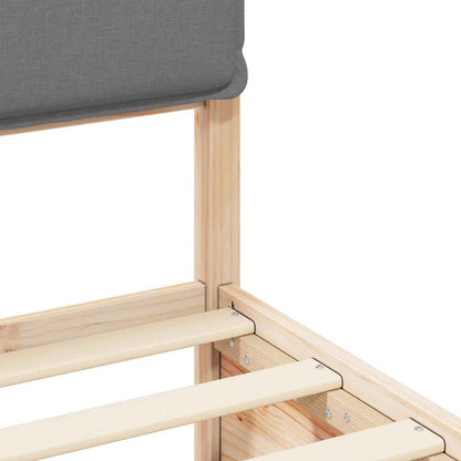 Letto con Testiera Rivestita Grigio chiaro 135 x 190 cm