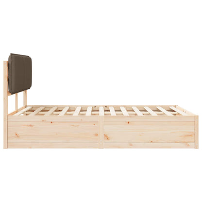 Letto con Testiera Rivestita Talpa 135 x 190 cm Pino massello