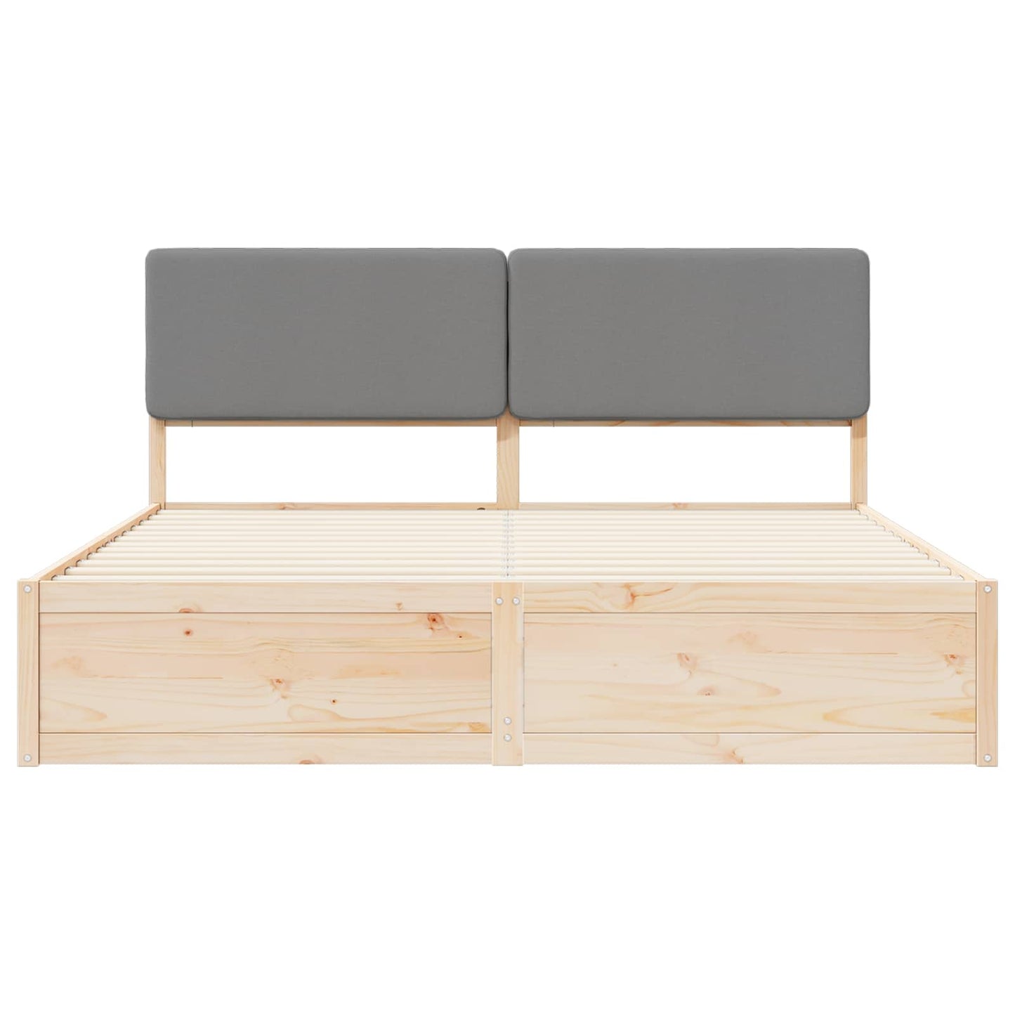 Letto con Testiera Rivestita Grigio chiaro 200 x 200 cm | homemem39
