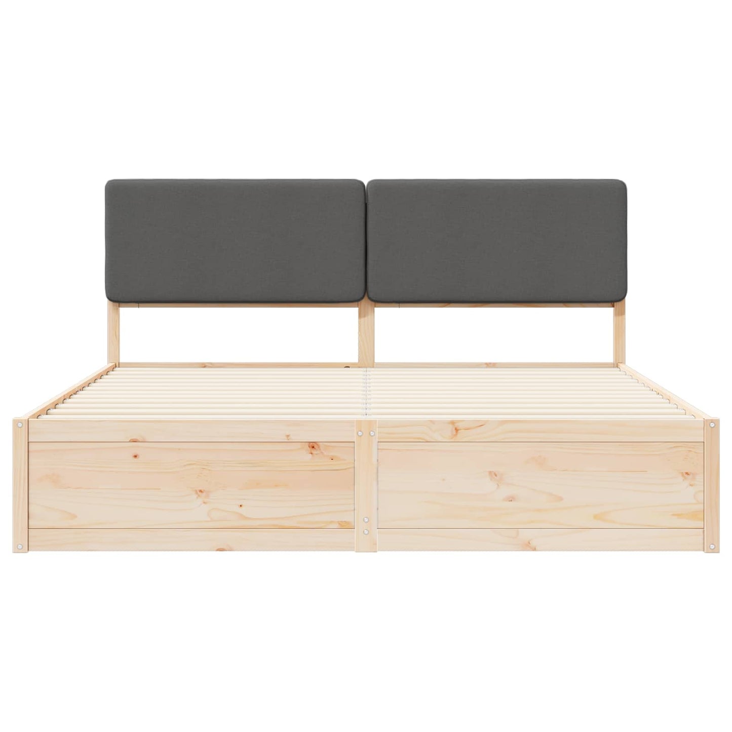 Letto con Testiera Rivestita Grigio scuro 200 x 200 cm | homemem39