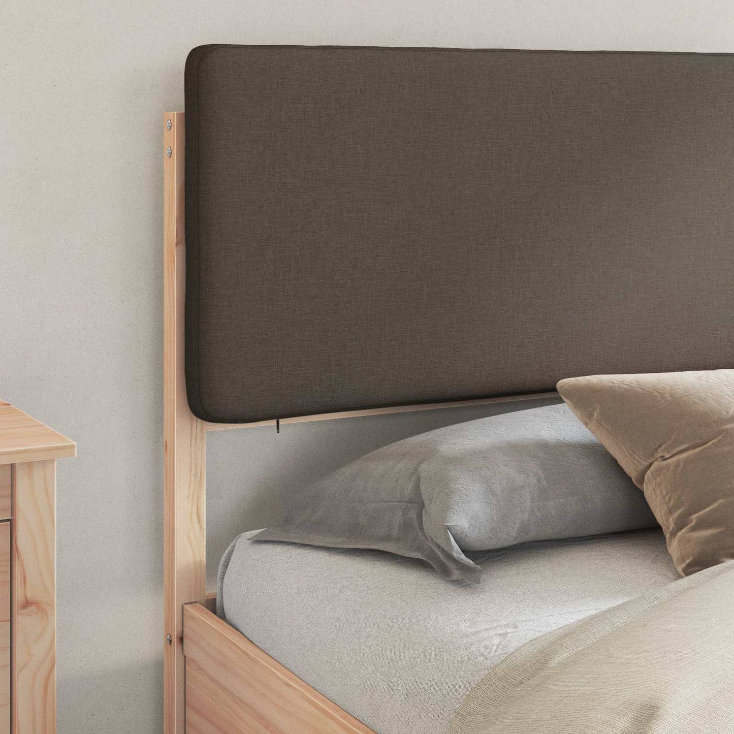 Letto con Testiera Rivestita Talpa 200 x 200 cm Pino massello | homemem39