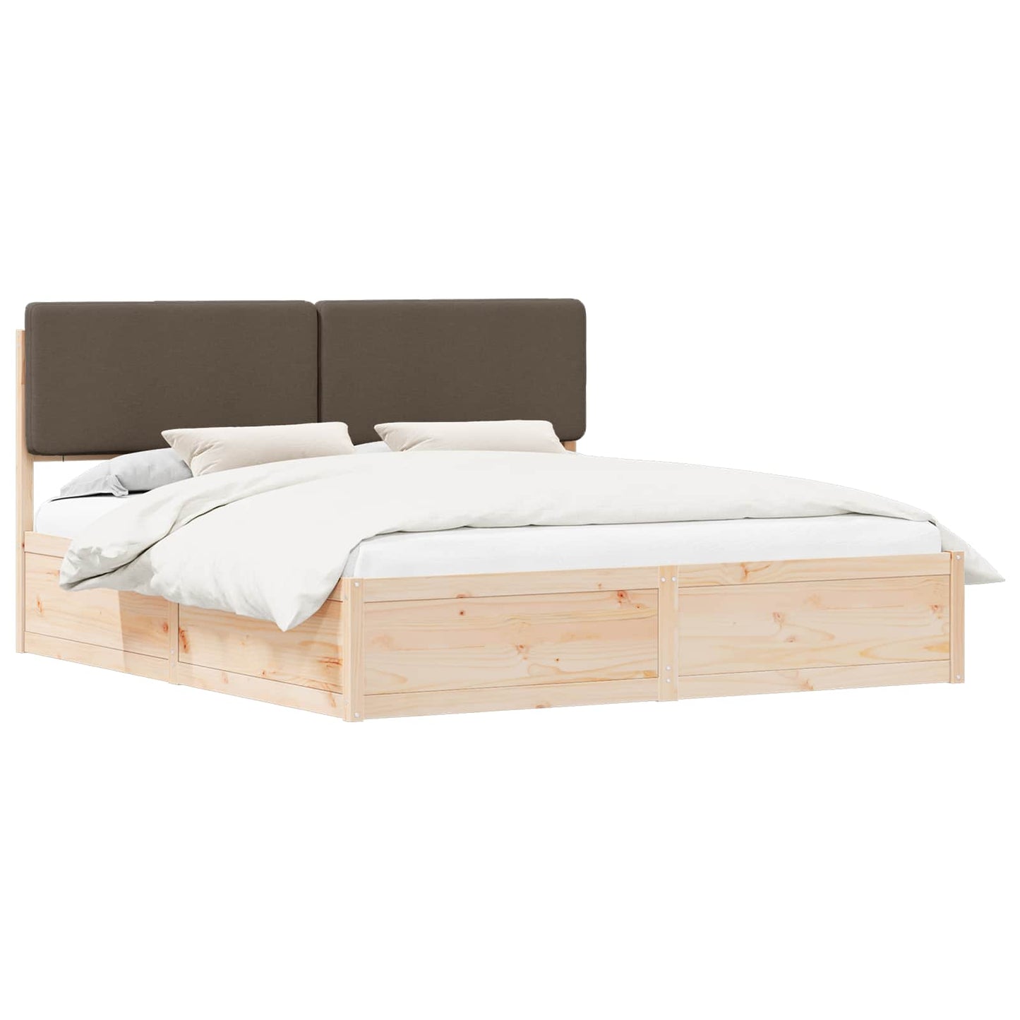 Letto con Testiera Rivestita Talpa 200 x 200 cm Pino massello | homemem39