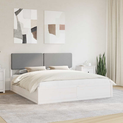 Letto con Testiera Rivestita Grigio chiaro 200 x 200 cm | homemem39