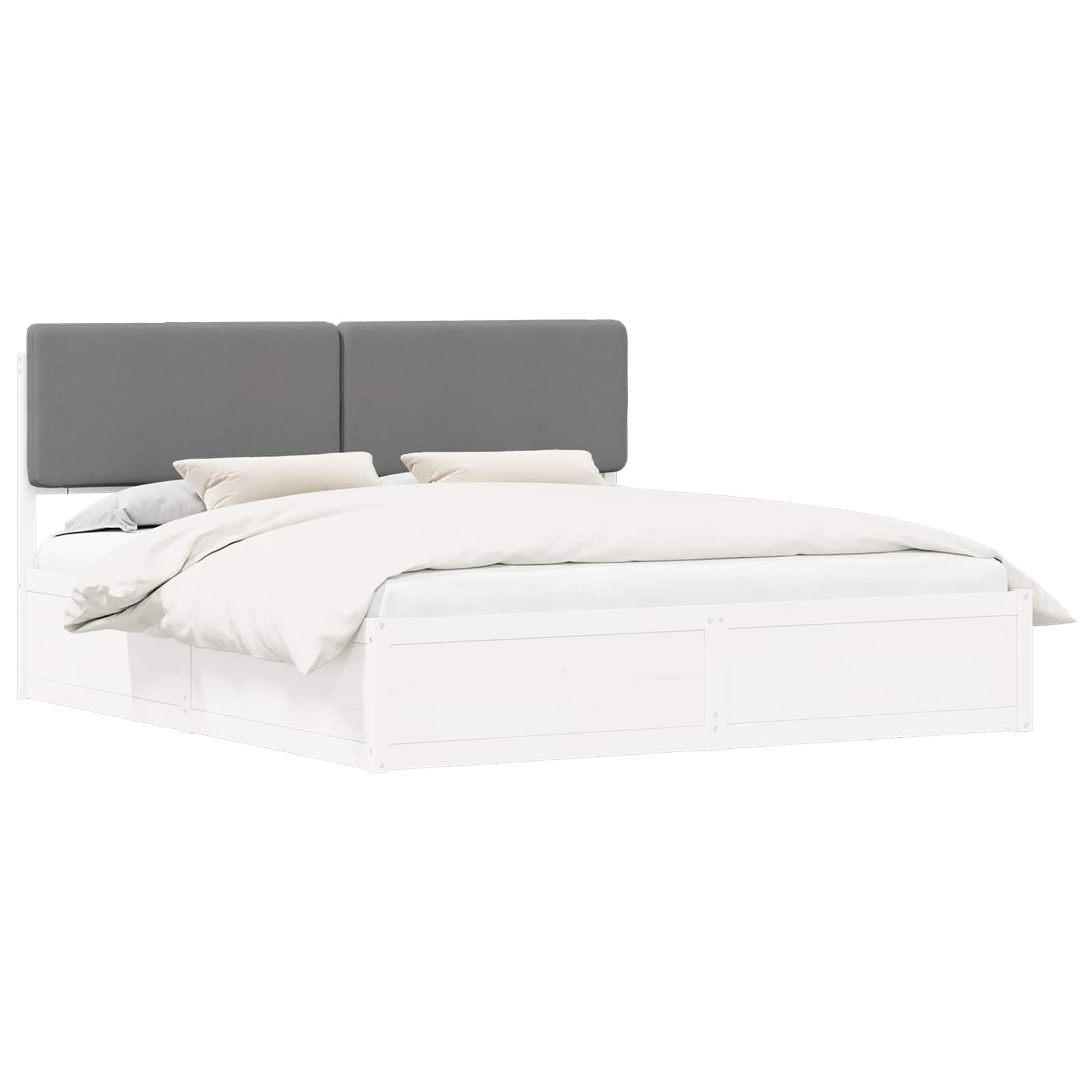 Letto con Testiera Rivestita Grigio chiaro 200 x 200 cm | homemem39