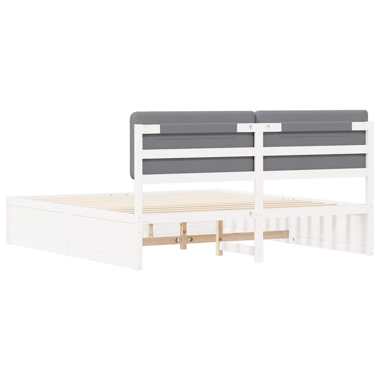 Letto con Testiera Rivestita Grigio chiaro 200 x 200 cm | homemem39