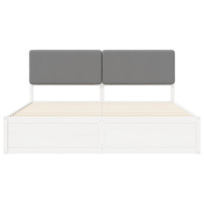 Letto con Testiera Rivestita Grigio chiaro 200 x 200 cm | homemem39