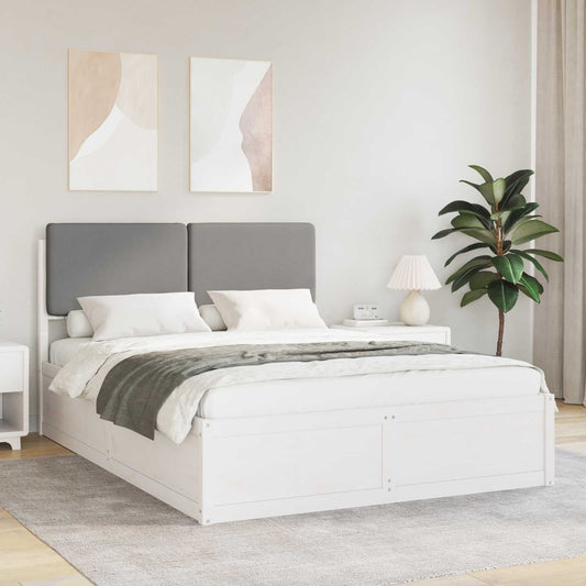Letto con Testiera Rivestita Grigio chiaro 160 x 200 cm | homemem39