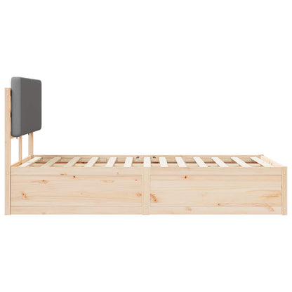 Letto con Testiera Rivestita Grigio chiaro 140 x 200 cm