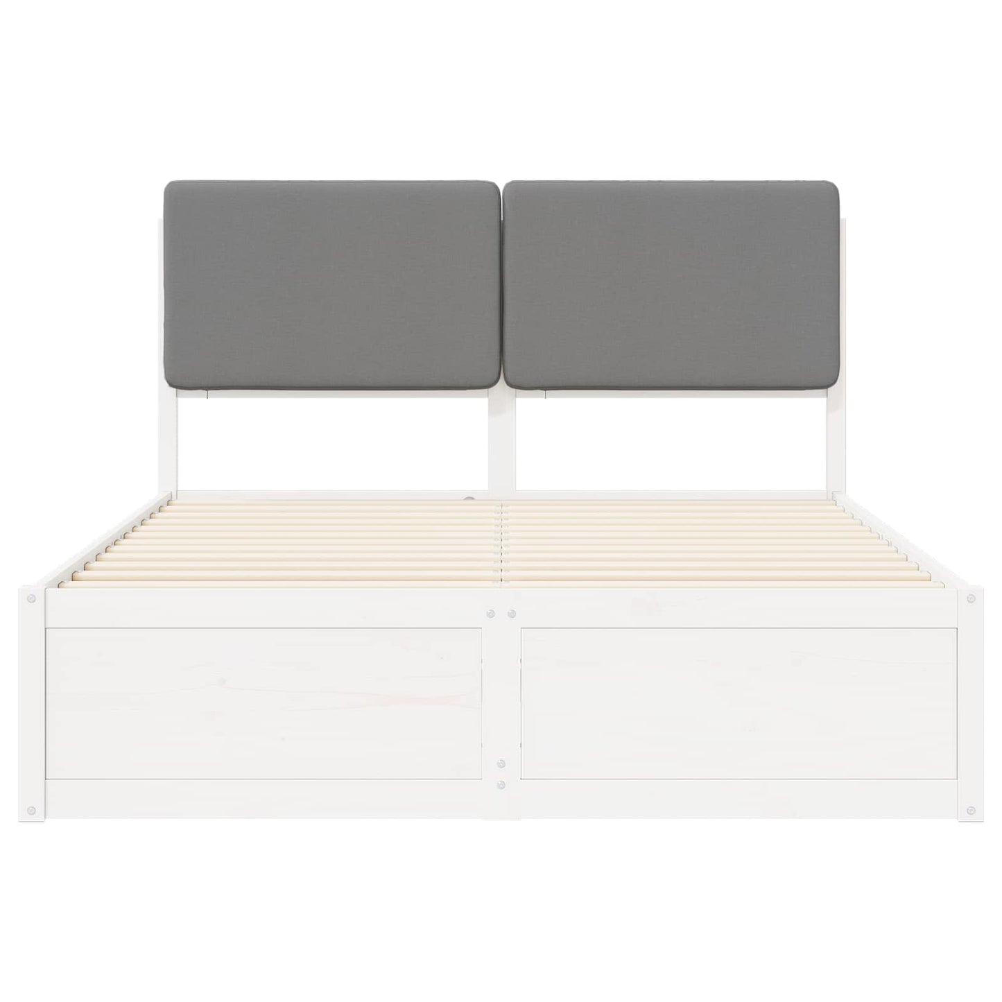 Letto con Testiera Rivestita Grigio chiaro 140 x 200 cm