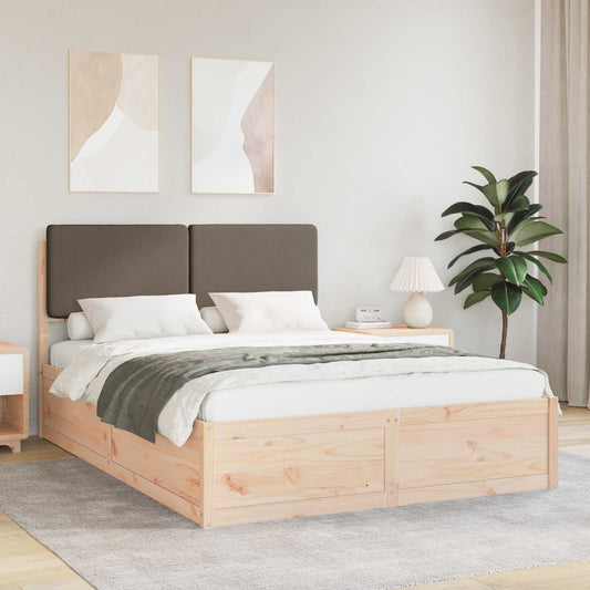 Letto con Testiera Rivestita Talpa 140 x 190 cm Pino massello | homemem39