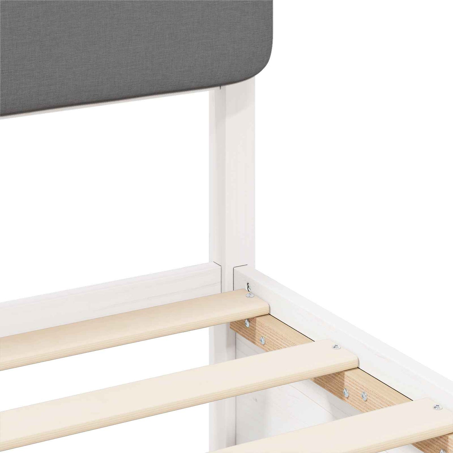 Letto con Testiera Rivestita Grigio chiaro 135 x 190 cm