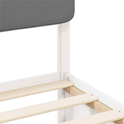 Letto con Testiera Rivestita Grigio chiaro 135 x 190 cm