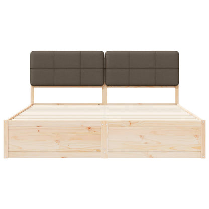 Letto con Testiera Rivestita Talpa 200 x 200 cm Pino massello