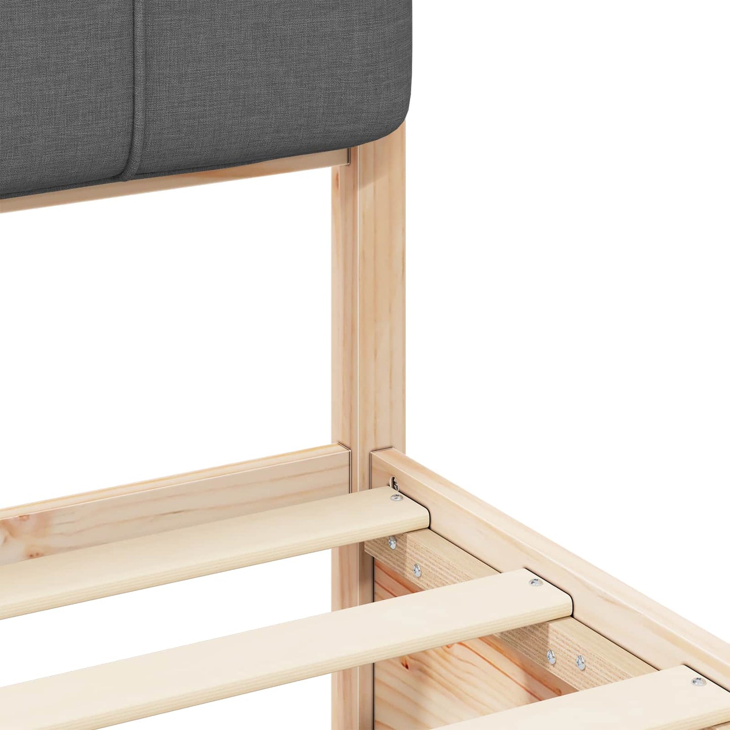 Letto con Testiera Rivestita Grigio scuro 160 x 200 cm