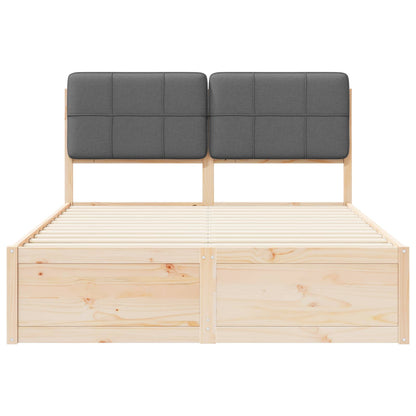 Letto con Testiera Rivestita Grigio scuro 160 x 200 cm