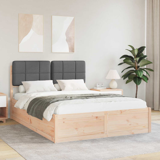 Letto con Testiera Rivestita Grigio scuro 150 x 200 cm | homemem39