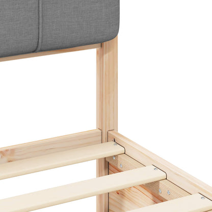 Letto con Testiera Rivestita Grigio chiaro 140 x 200 cm